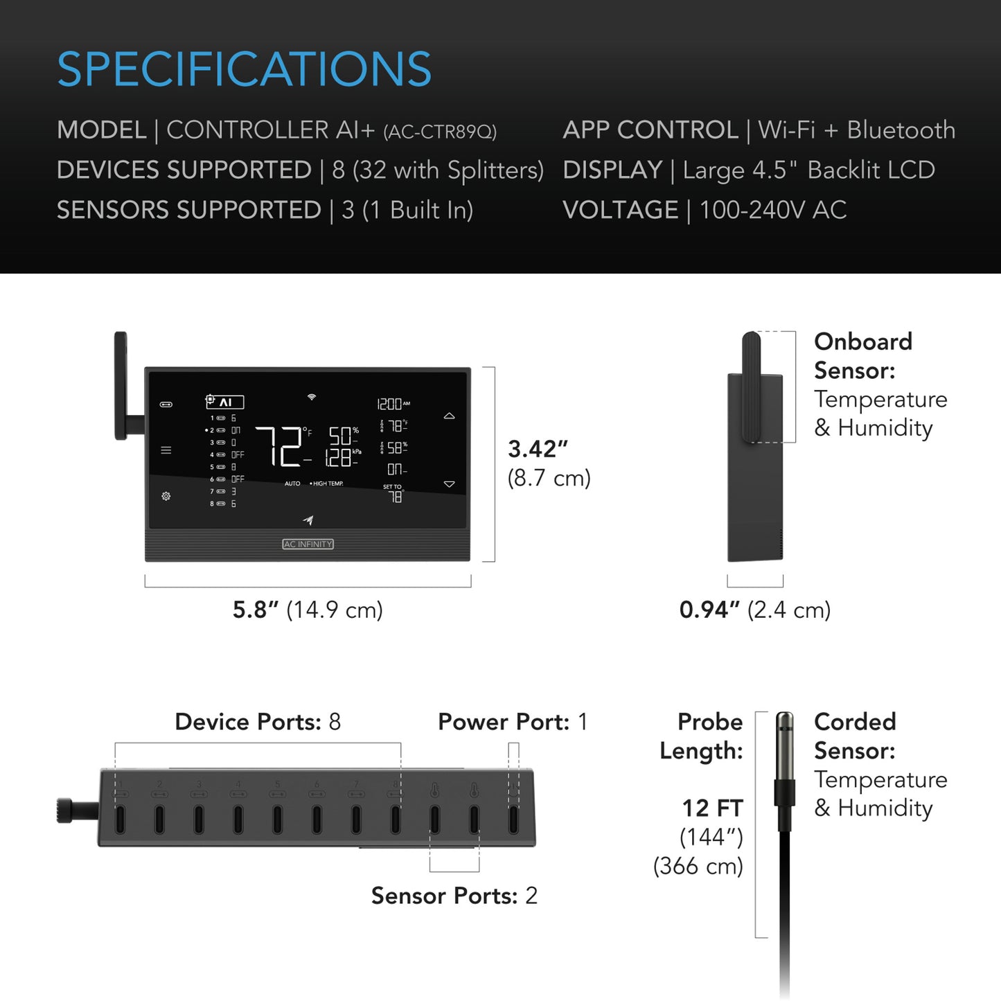 CONTROLLER IA+ | AC Infinity - Controlador ambiental impulsado por IA