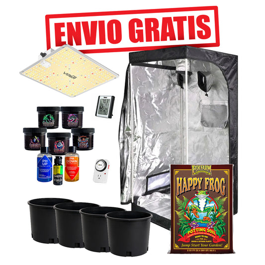 Kit de Inicio Indoor con Tierra Orgánica + LED + Nutrientes + Envío Gratis