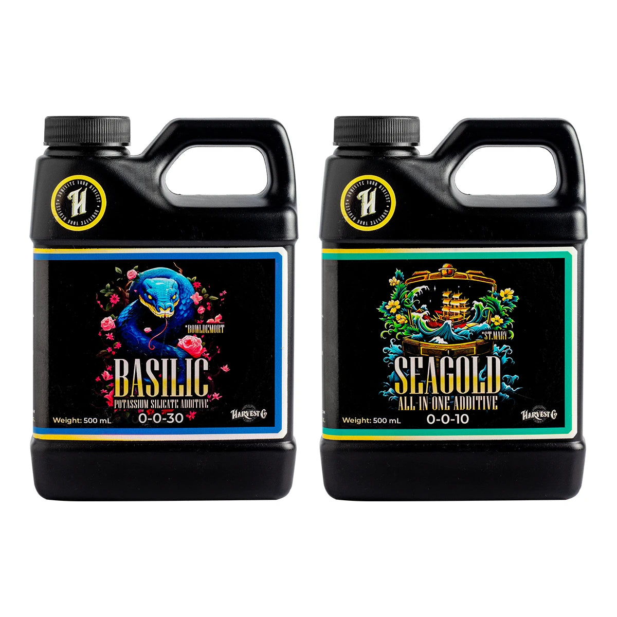 Kit De Aditivos Liquidos | HarvestCo - SeaGold y Basilic Aditivos Para Optimizar Tu Cultivo Mejora La Ingesta Y Salud De Tus Plantas