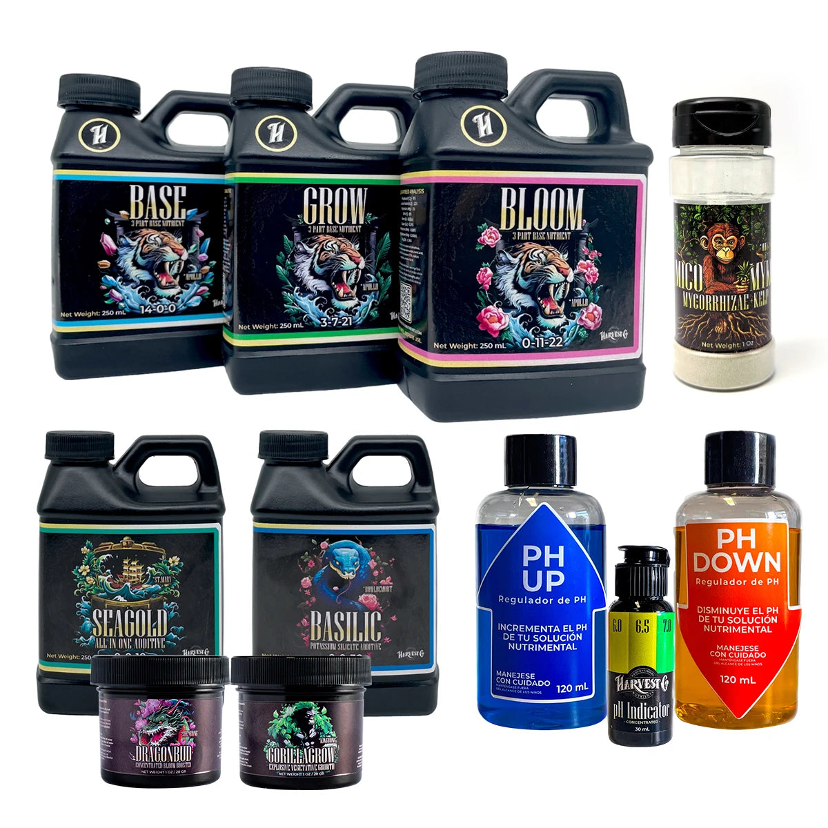 COMBO: Aditivos Solubles | Kits HarvestCo - Vegetación y Floración COMPLETO