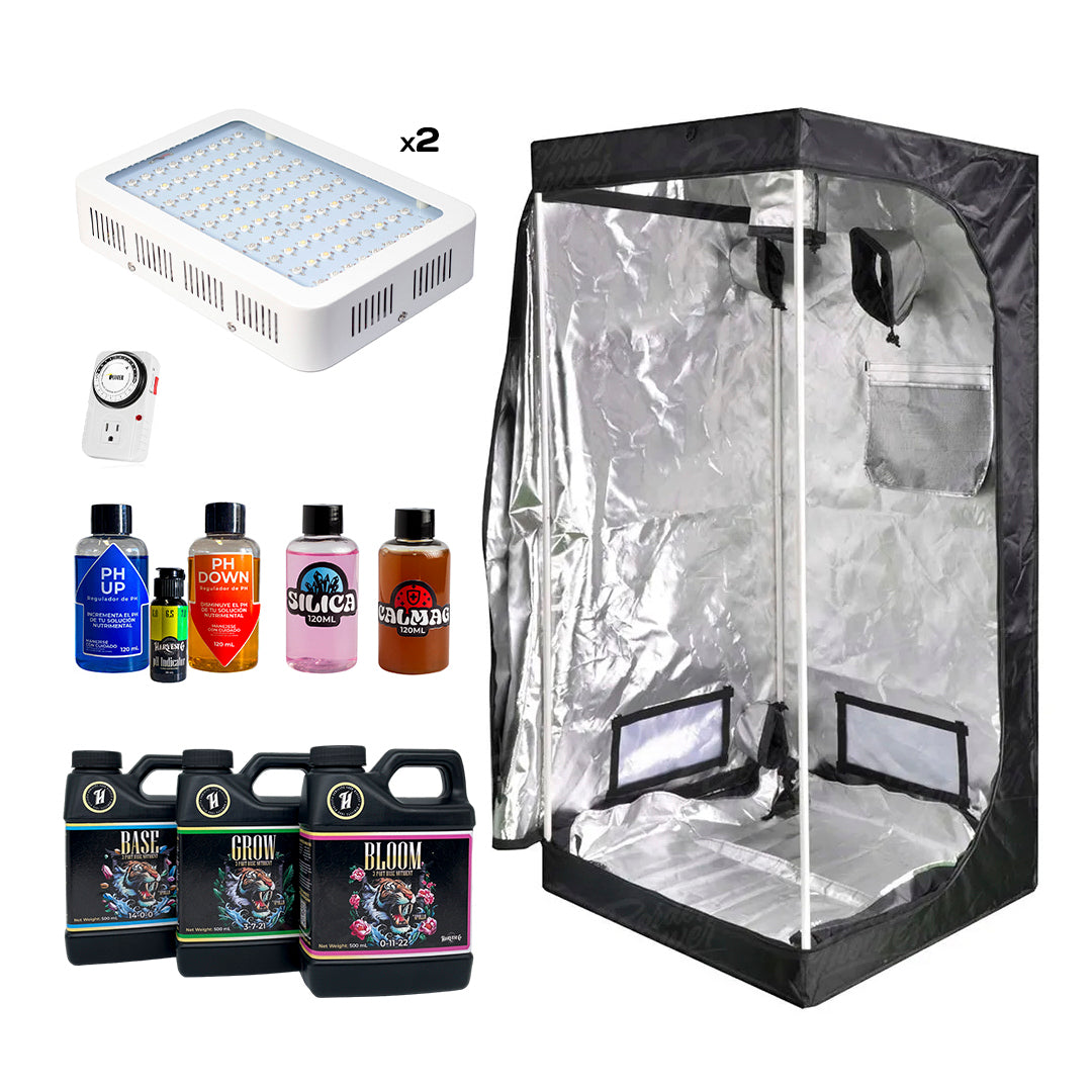 Kit Principiante + 2 Lámparas LED + Nutrientes + Envío Gratis