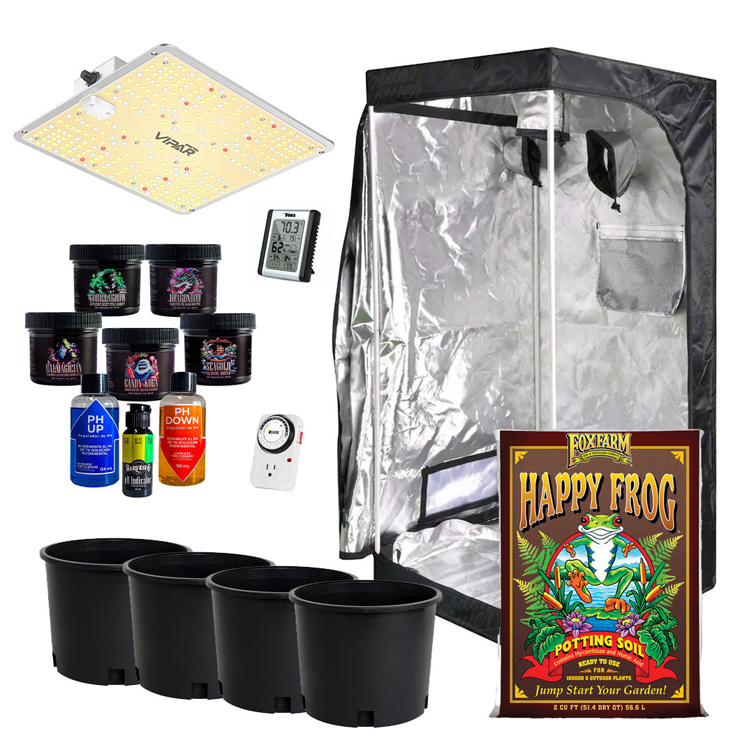 Kit de Inicio Indoor con Tierra Orgánica + LED + Nutrientes + Envío Gratis