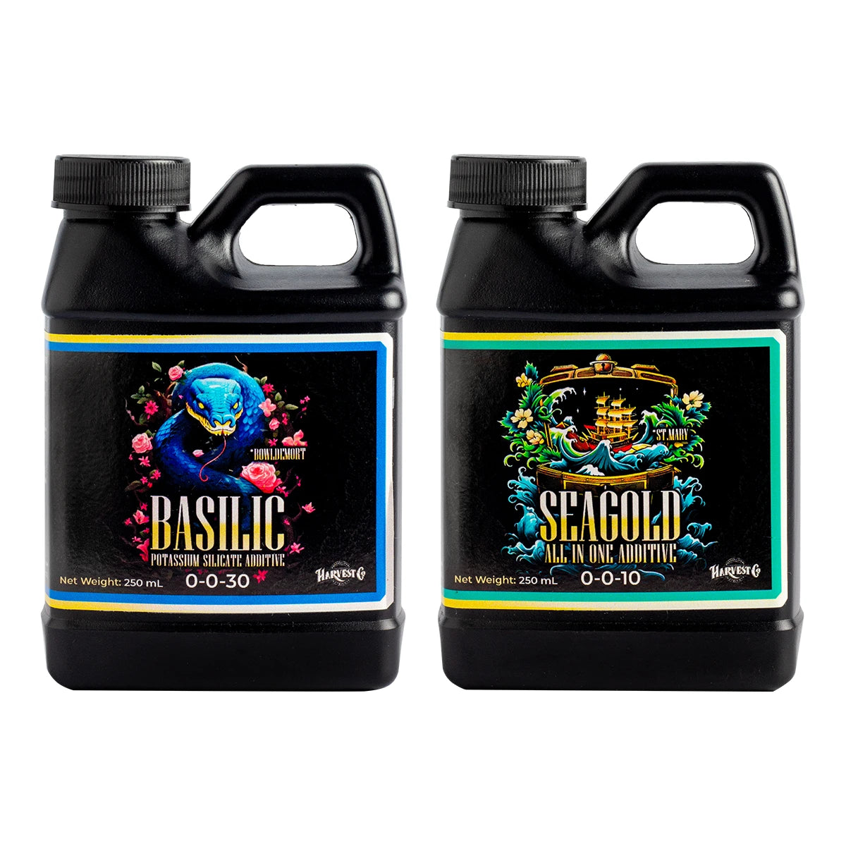 Kit De Aditivos Liquidos | HarvestCo - SeaGold y Basilic Aditivos Para Optimizar Tu Cultivo Mejora La Ingesta Y Salud De Tus Plantas