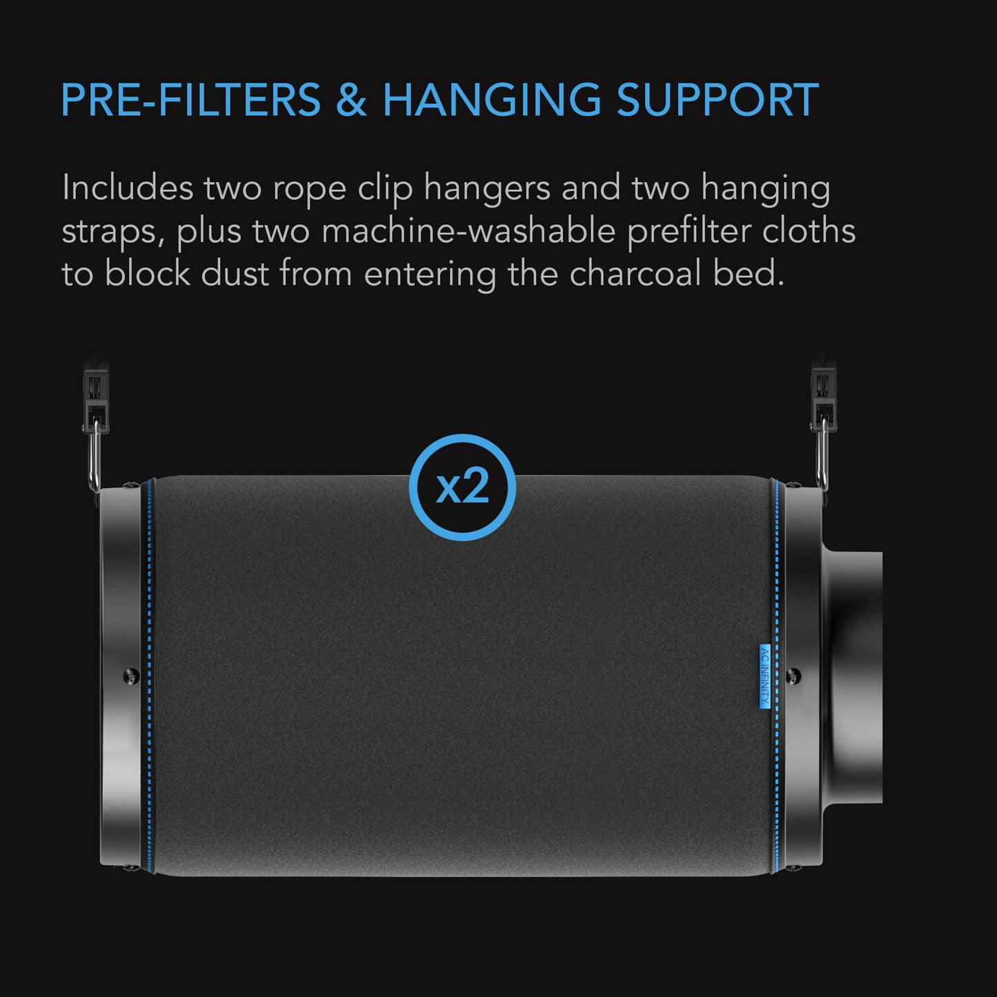 Filtro De Aire De Carbón De 10" | AC Infinity - Filtro Para Ventilación Y Control De Olores
