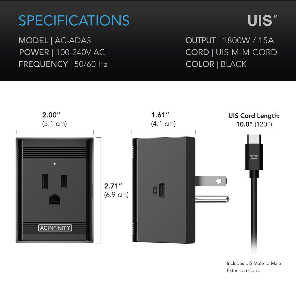 UIS Control Plug | AC Infinity - Conector Inteligente