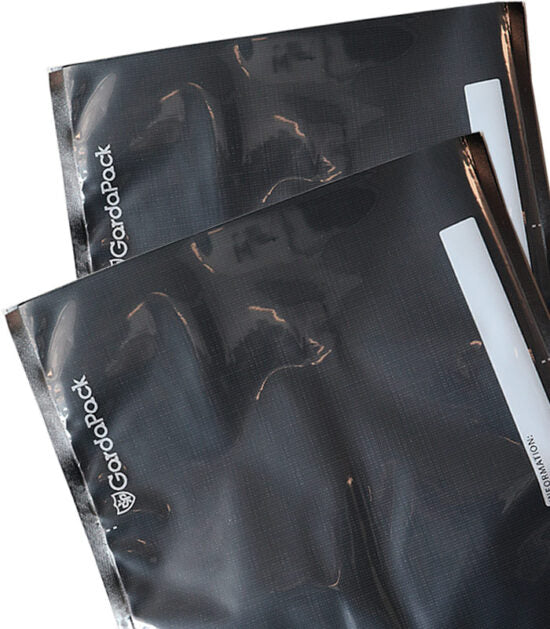 GARDAPACK GP215HB Bolsas De Sellado Al Vacío Clear & Black de 15" × 20" De Alta Barrera 50 Piezas