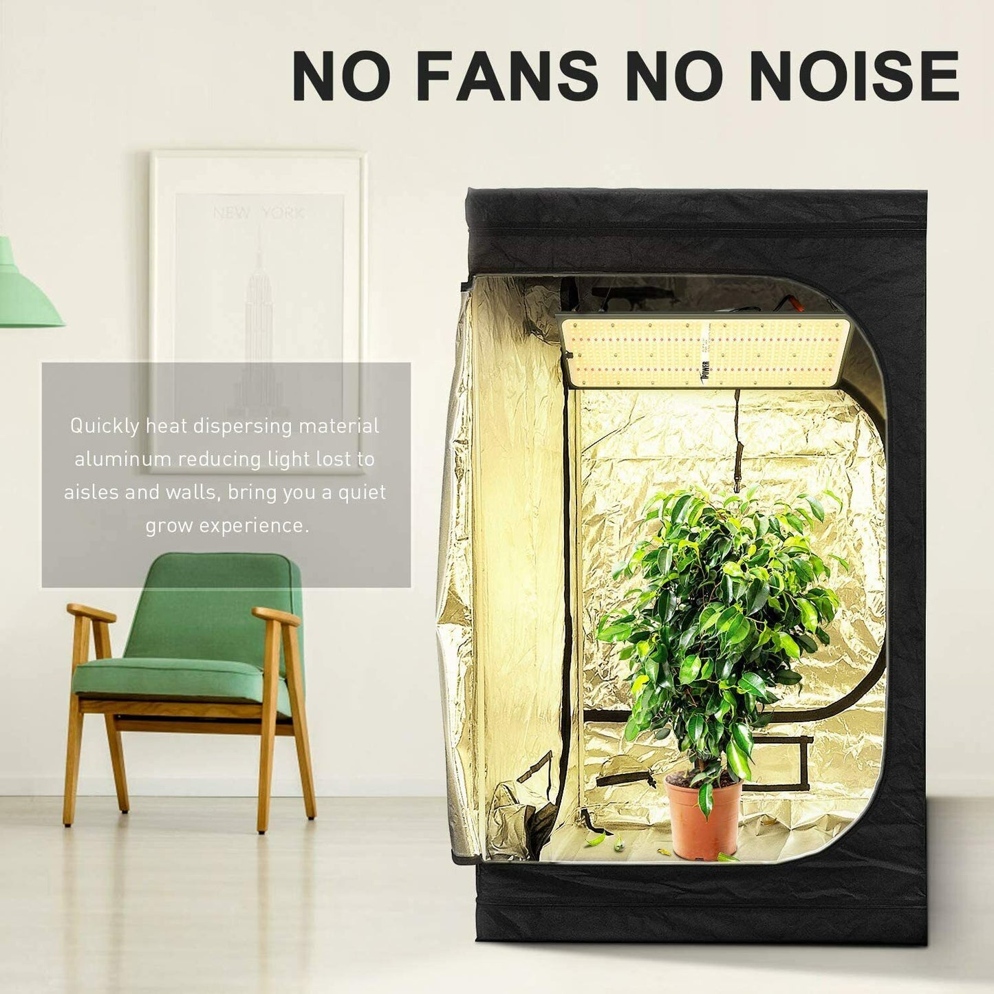 Lámpara de cultivo LED 240W | iPower - Quantum Board Con Espectro Completo Y Regulador