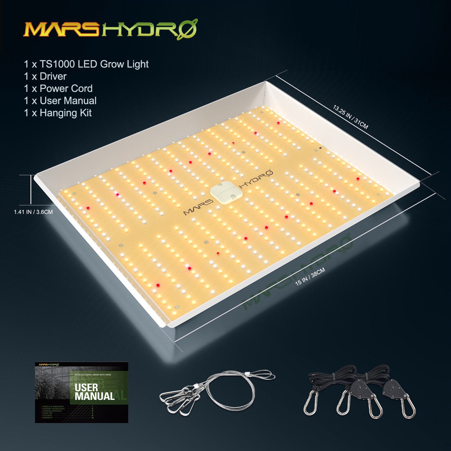 TS1000 150W | Mars Hydro lámpara LED Espectro completo autocultivo indoor