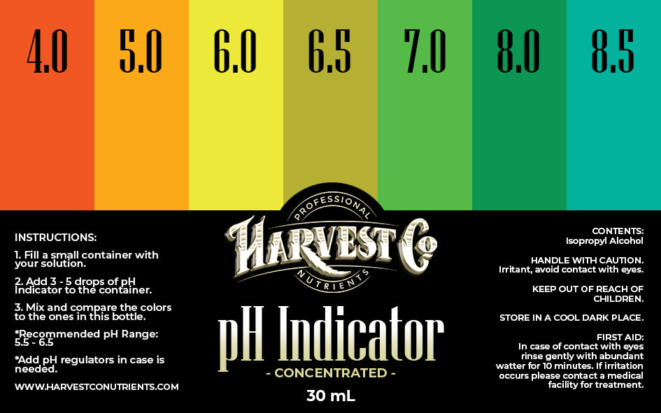 Indicador de pH | HarvestCo - Reactivo Indicador De Potencial De Hidrogeno (pH) De 30 ML