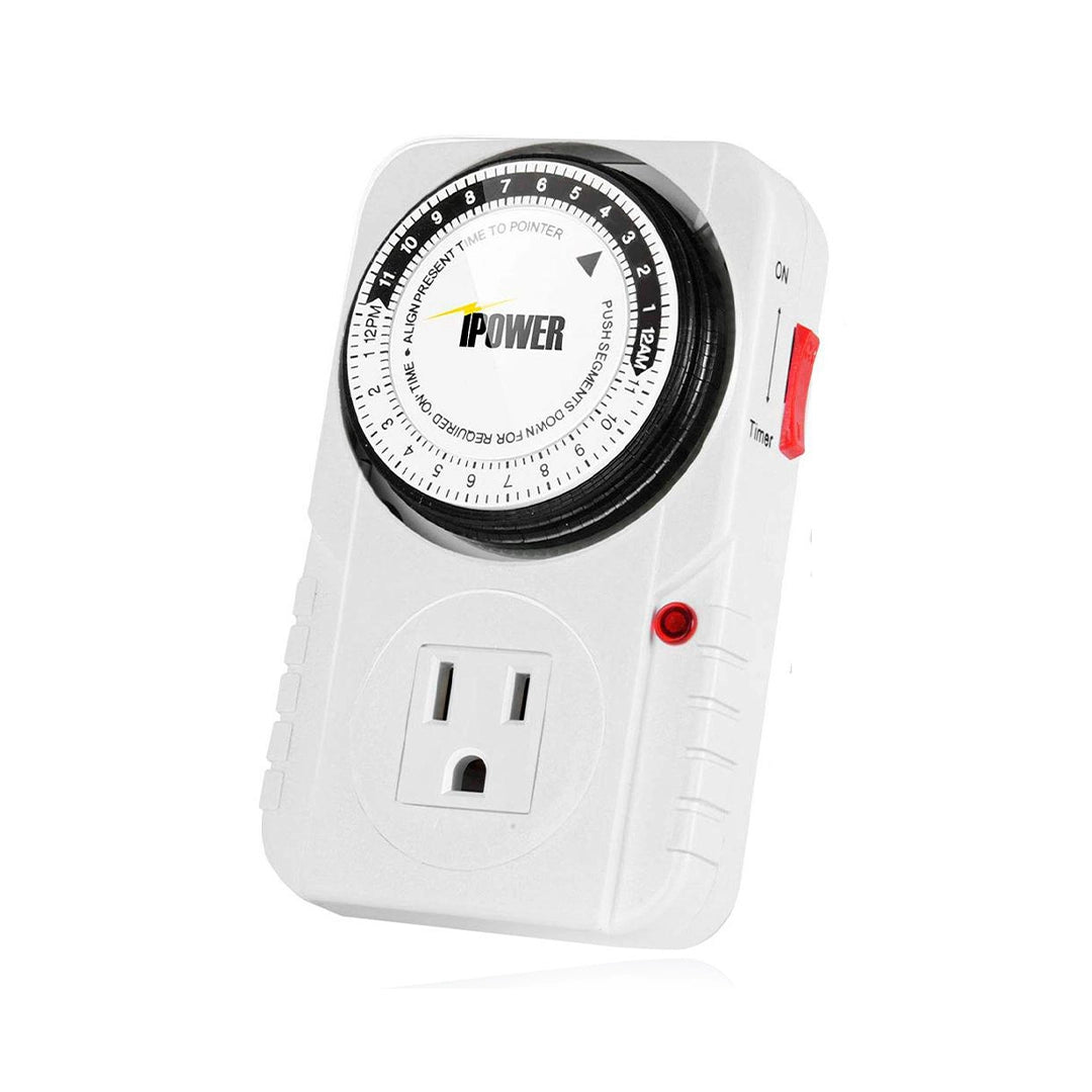 Temporizador Análogo | iPower - Timer Análogo 24 hrs. Para Iluminación Y Ventilación