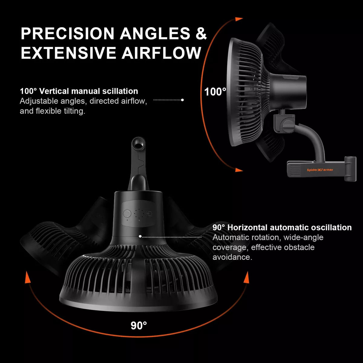 Clip Fan | Spider Farmer - Ventilador De Clip De 15 cm De Diametro
