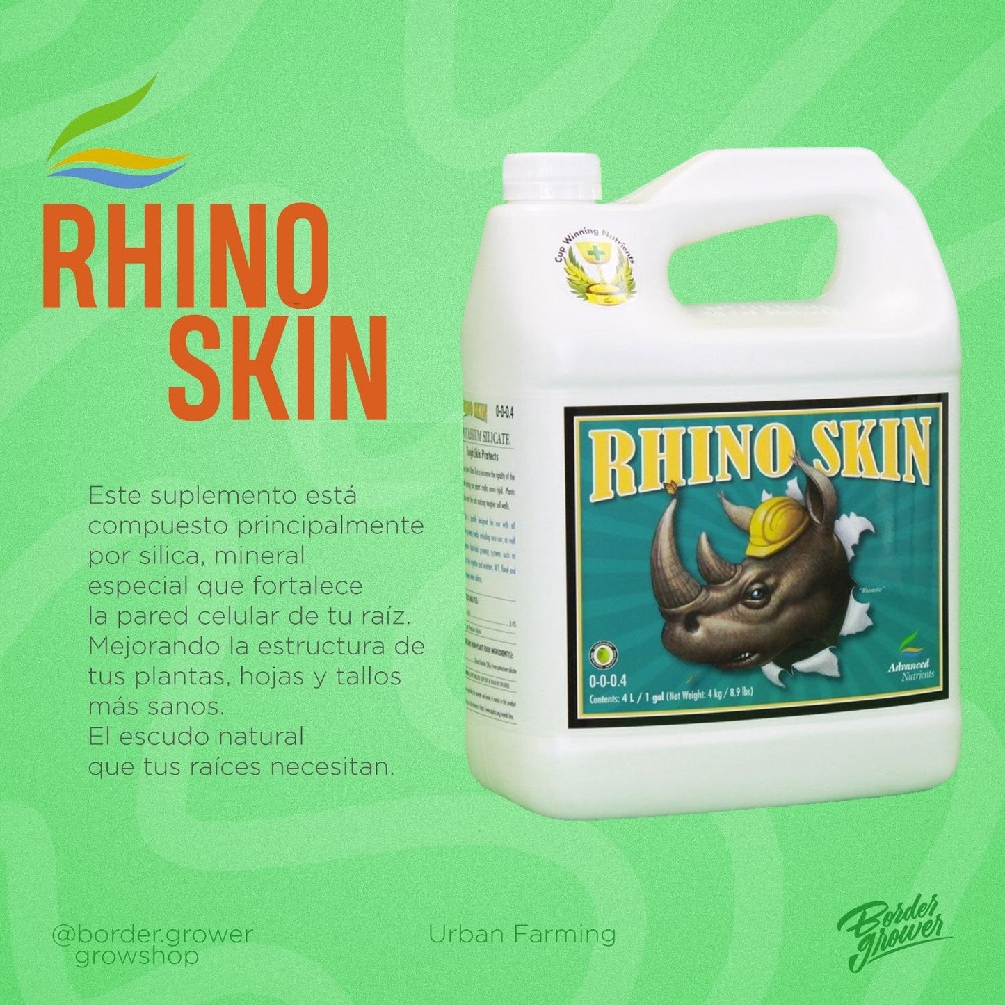 RHINO SKIN | Advanced Nutrients - Generador De Tejidos Y Estructuspiderfarmerra Vegetal Fortalece Tus Tallos Y Ramas