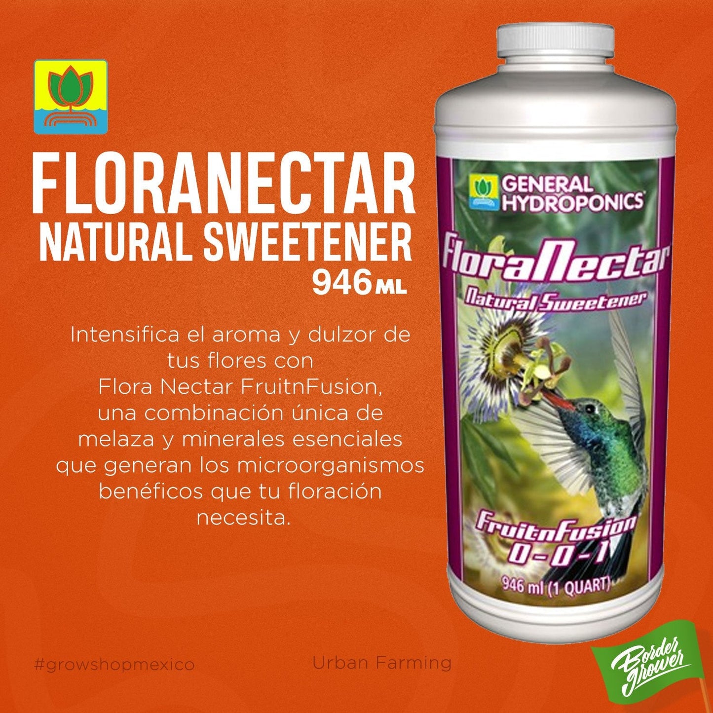 FloraNectar | General Hydroponics - Endulzador Natural Mejora Las Resinas, Aroma Y Sabor