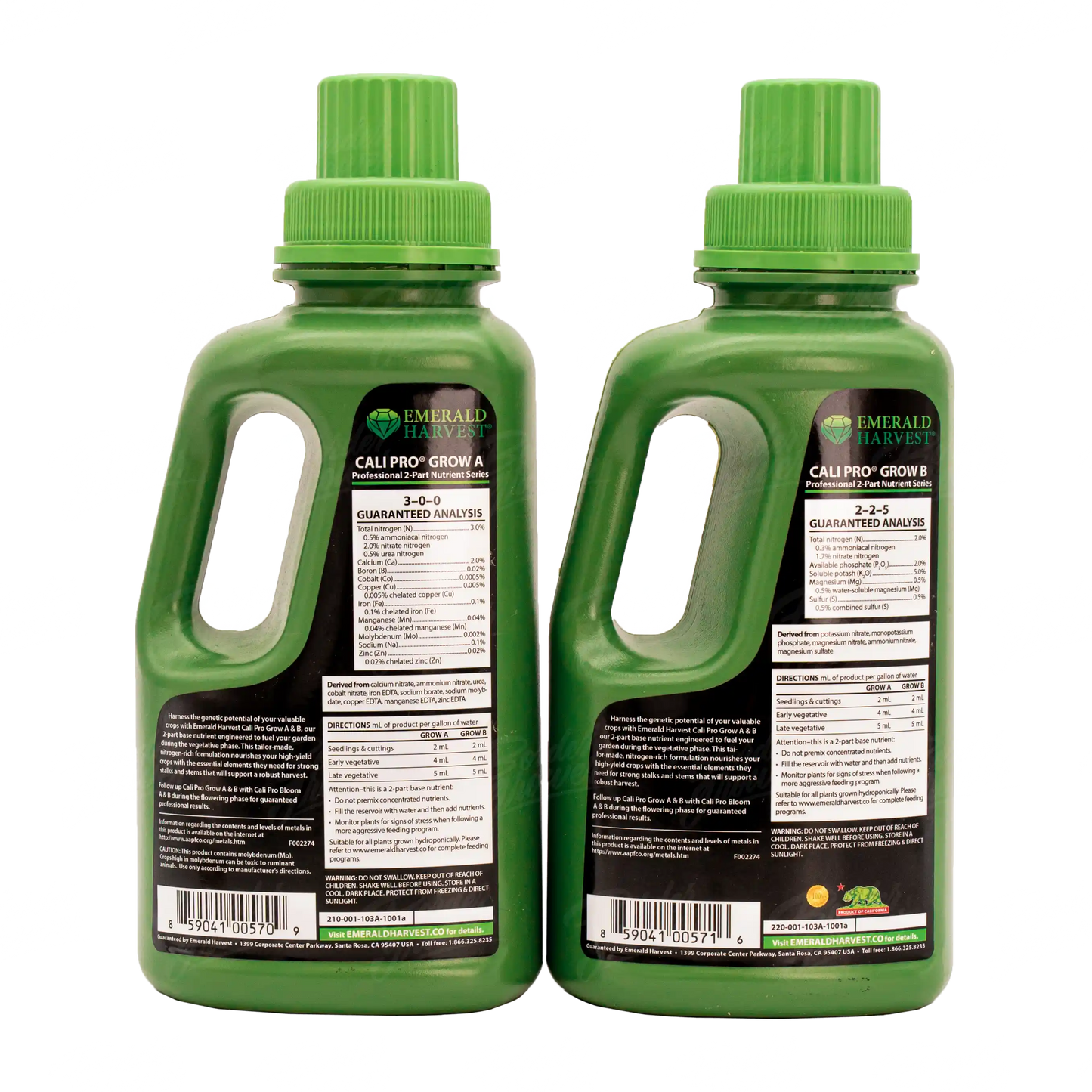 CALI PRO GROW A + B Dúo De Nutrientes Base Para Vegetación Maximiza Tu Producción De Hojas Y Tallos