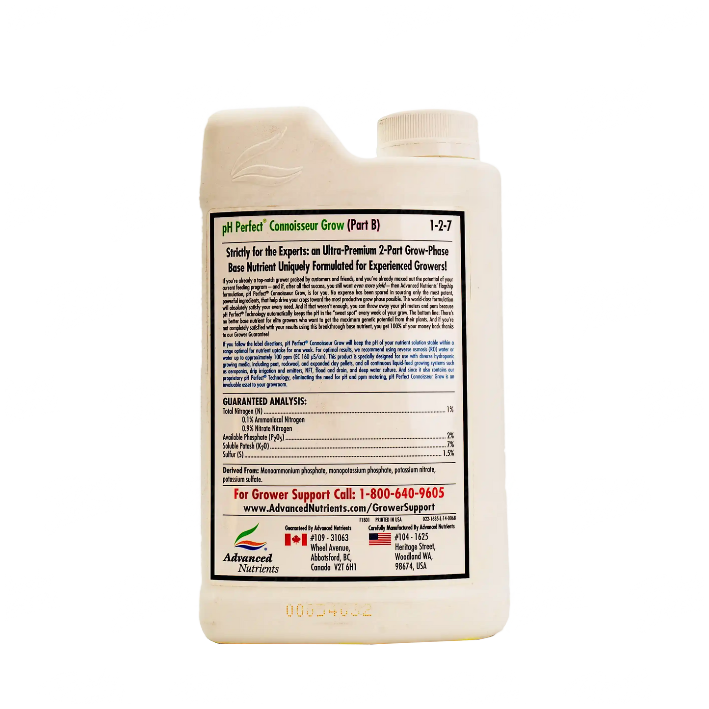 CONNOISSEUR GROW PARTE B | Advanced Nutrients - Fertilizante Base Para Vegetación Nutrición Completa Para Tus Plantas