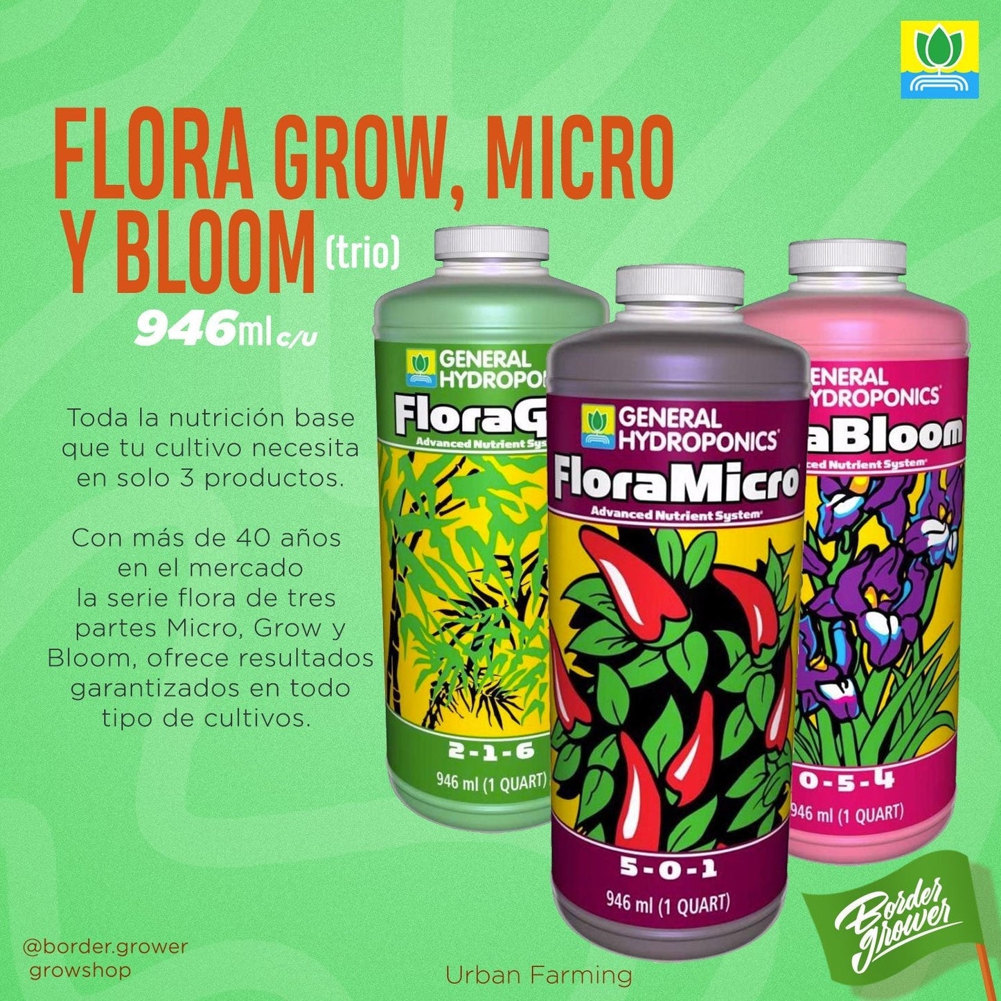 Serie Flora Trio Micro, Grow Y Bloom | Base Vegetación Y Floración