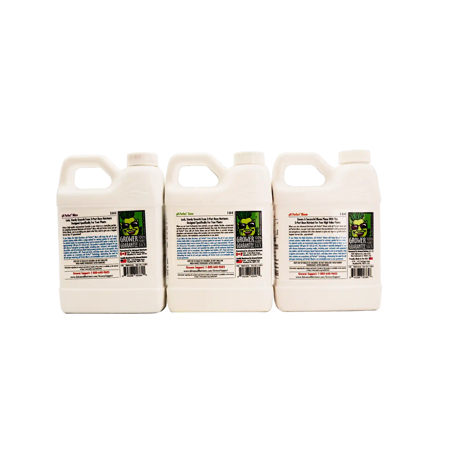 PH PERFECT TRIO: MICRO, GROW, BLOOM Nutrición Base Completa Para Vegetación Y Floración