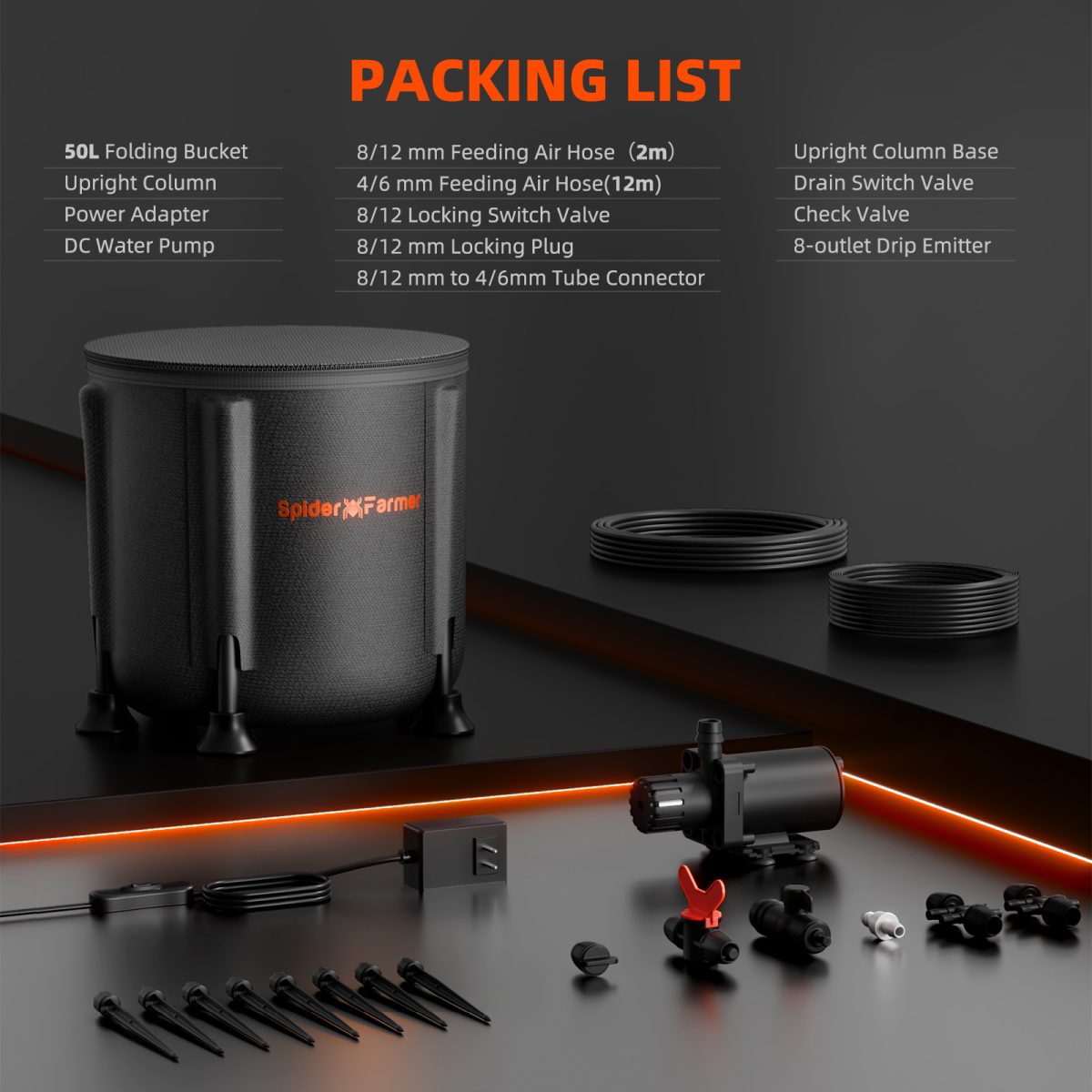 Sistema De Riego Por Goteo | Spider Farmer - Riego Automático Por Goteo Con 8 Emisores