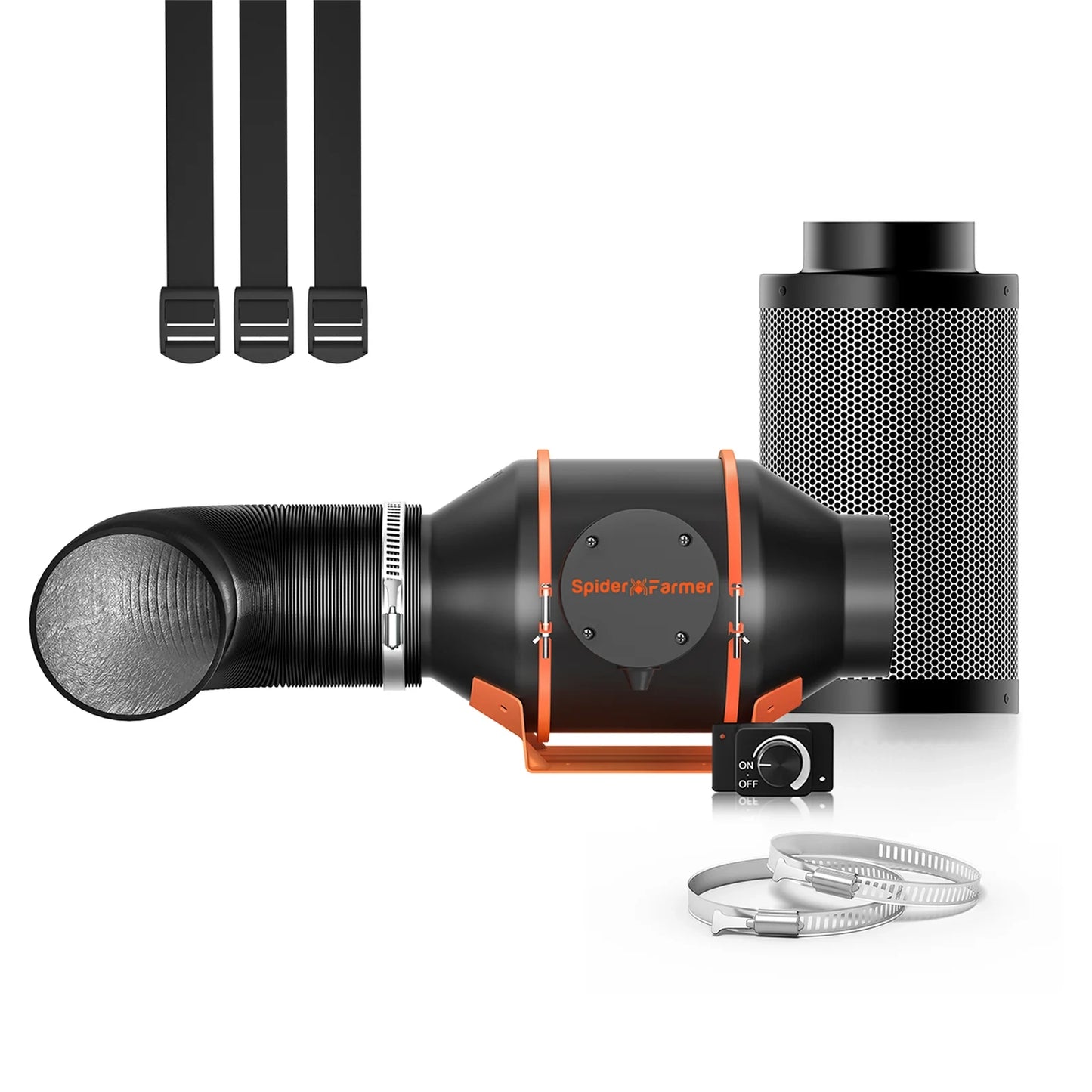 Kit De Ventilación 4" | Spider Farmer + Higrómetro Y Temporizador