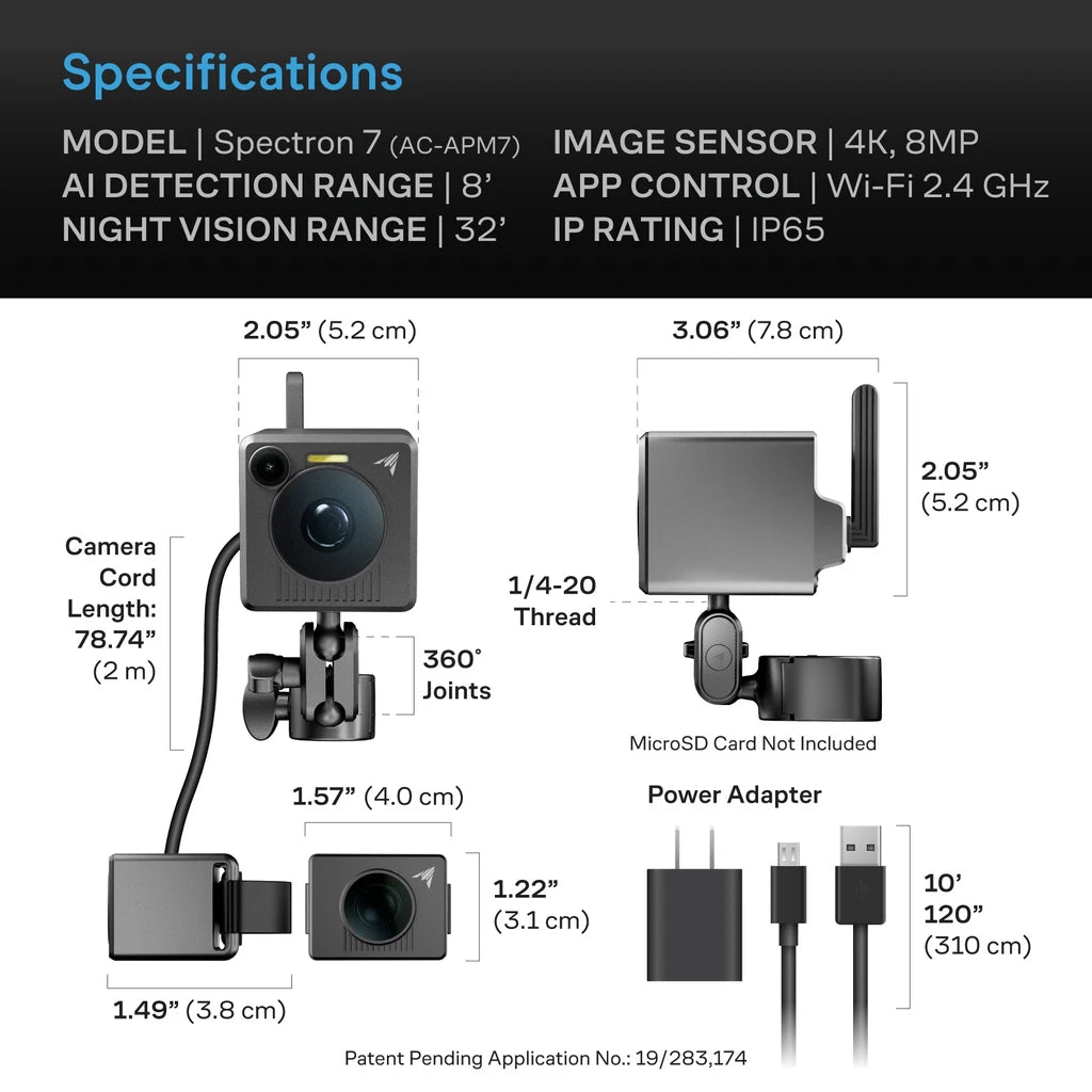 Cámara Inteligente 4K SPECTRON 7 AC Infinity con IA, Visión Térmica y Monitoreo de Cultivos