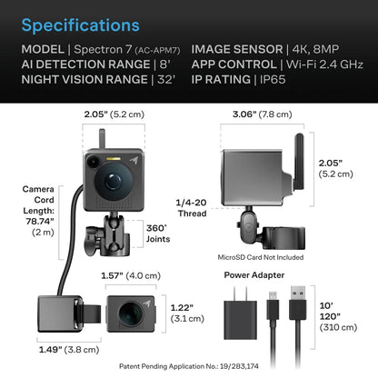 Cámara Inteligente 4K SPECTRON 7 AC Infinity con IA, Visión Térmica y Monitoreo de Cultivos