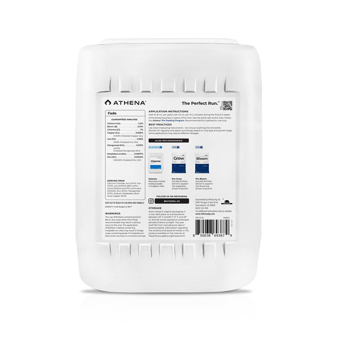 ATHENA FADE Limpiador De Raíz Nutritivo Libre De Nitrógeno Limpieza Y Micronutrientes Para Las Ultimas Etapas de Tu Cultivo