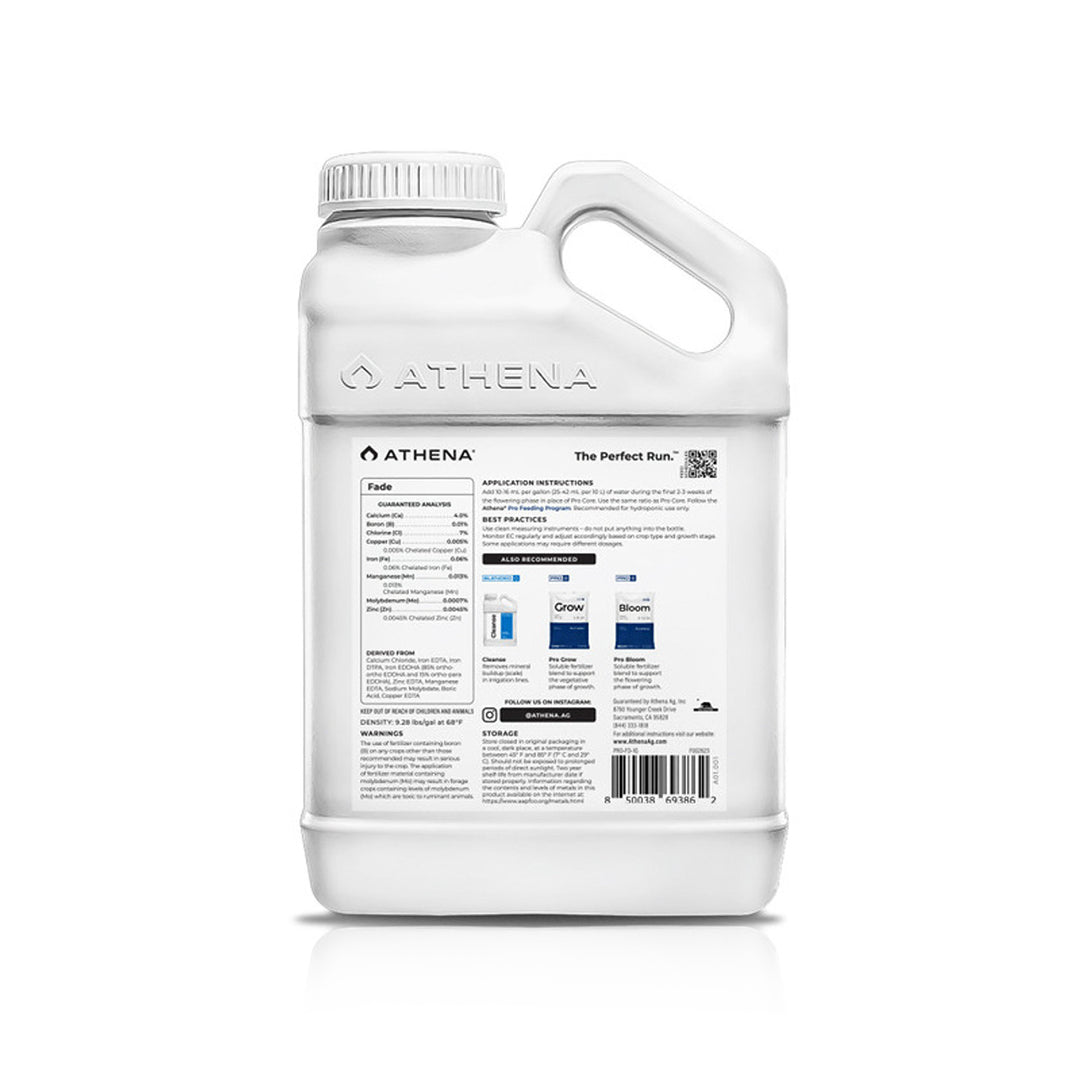 ATHENA FADE Limpiador De Raíz Nutritivo Libre De Nitrógeno Limpieza Y Micronutrientes Para Las Ultimas Etapas de Tu Cultivo