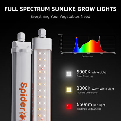Spider Farmer Glow30 (32 W): Kit de 4 barras de iluminación LED lateral de espectro completo (13 pulgadas)