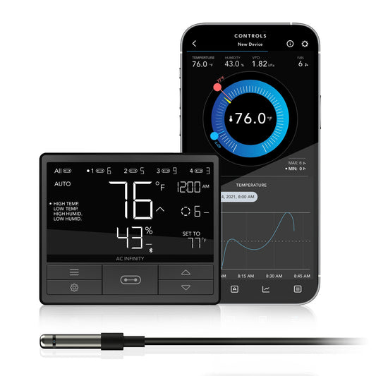 AC Infinity Controlador 69 Bluetooth controla iluminación, sistemas de instracción, clima, ventiladores, humidificadores, automatización total de tu sistela de cultivo indoor