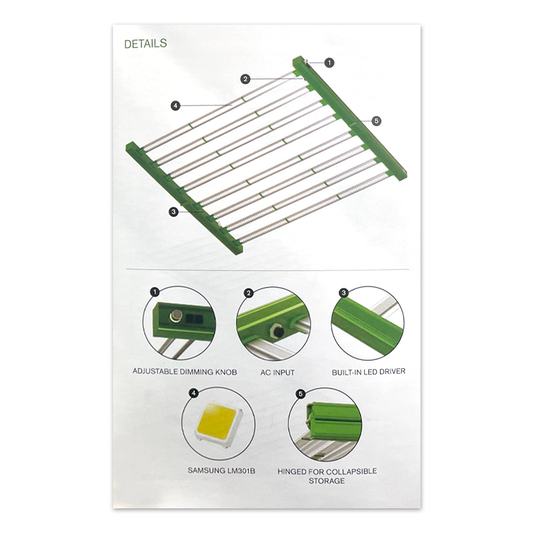 LED Grow Light 650W | FloraFlex - Lampara de Barras LED de Grado Comercial Espectro Completo