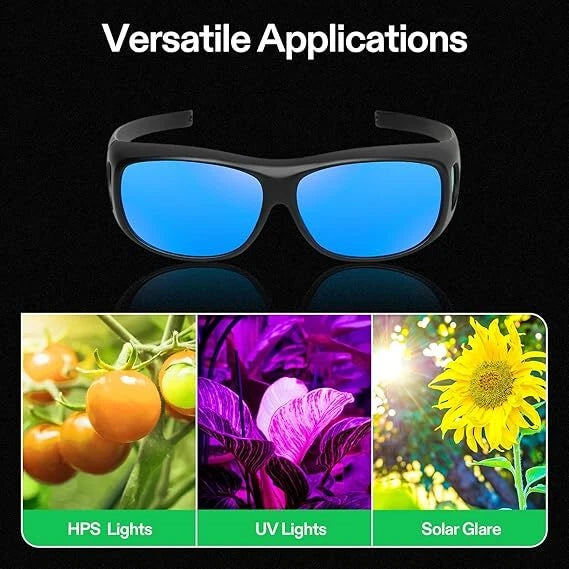 Gafas de protección UV para cultivo hidropónico VIVOSUN (2 unidades), compatibles con luces HPS y MH