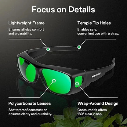 Gafas de protección para cultivo hidropónico VIVOSUN -(paquete de 2) con estuche y protección UV