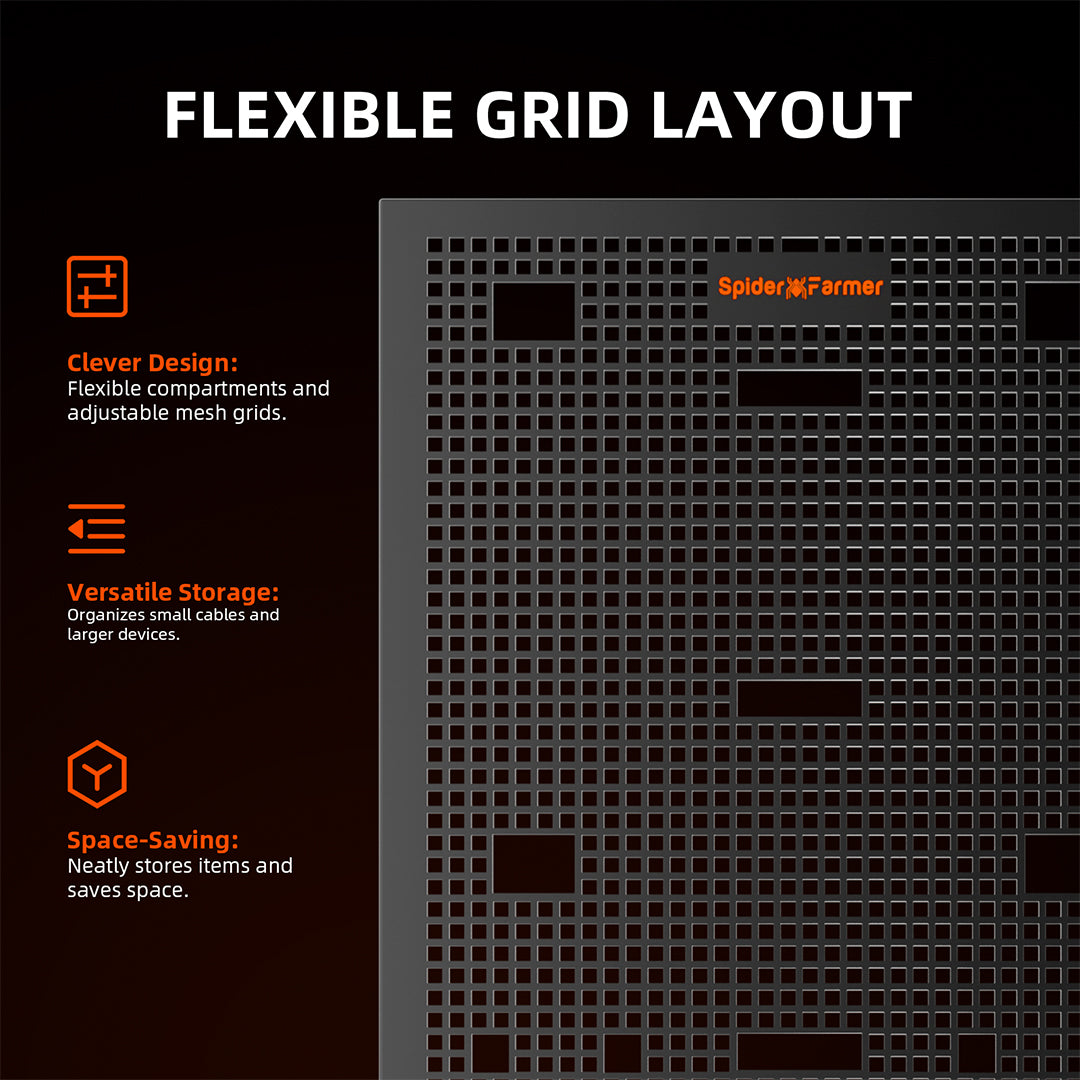Spider Farmer Gear Board | Panel de organización para grow tent con gestión de cables y equipos