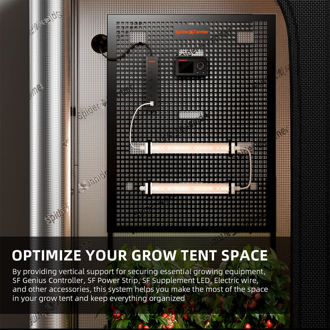 Spider Farmer Gear Board | Panel de organización para grow tent con gestión de cables y equipos