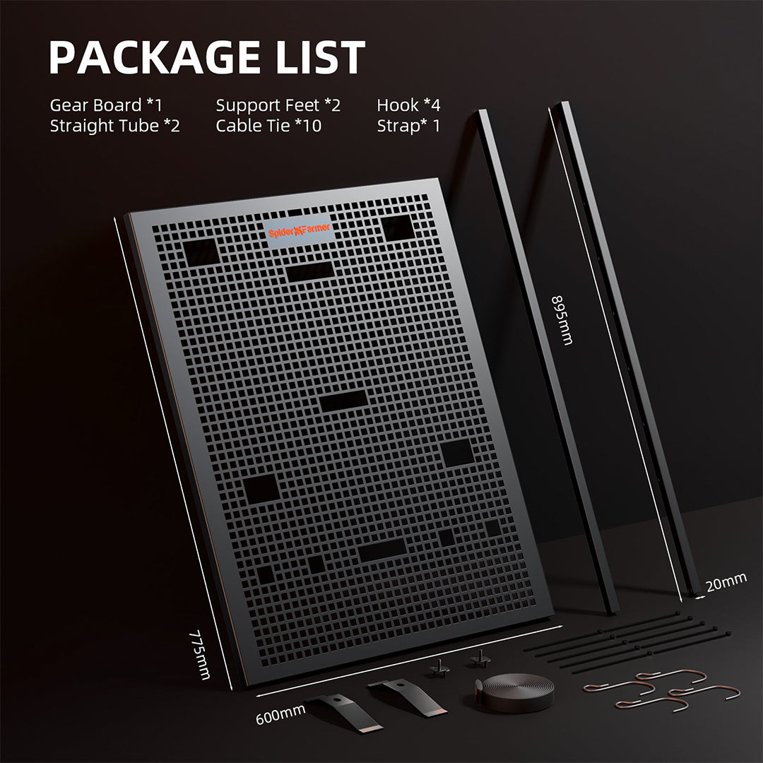 Spider Farmer Gear Board | Panel de organización para grow tent con gestión de cables y equipos