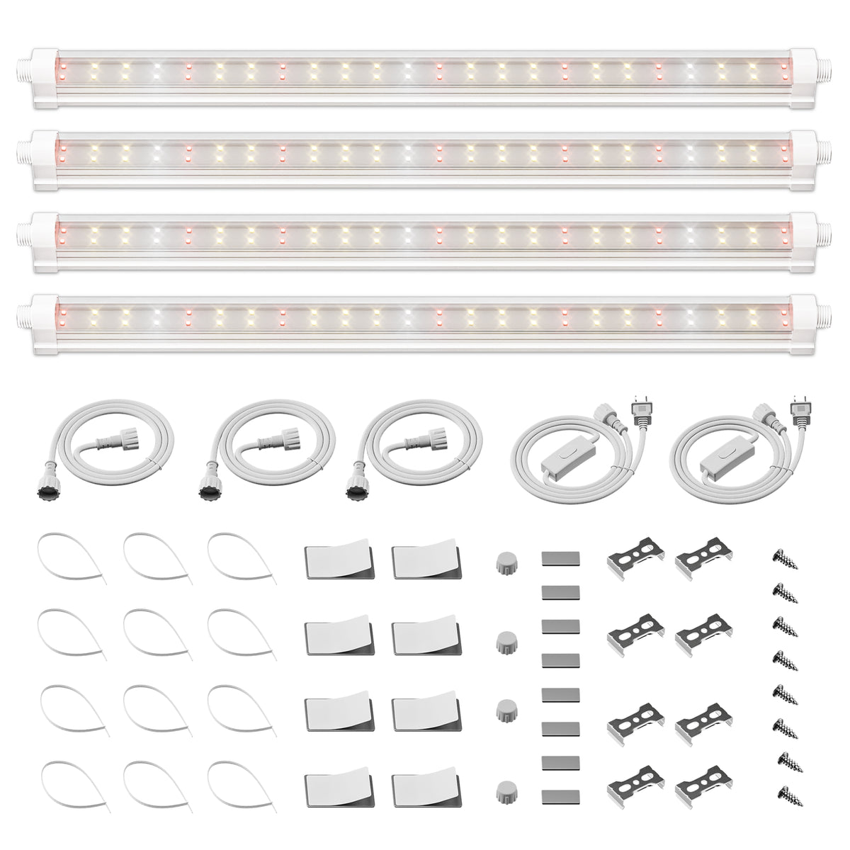 Barras de luces LED SF de espectro completo de 9 W para cultivo de plantas de interior (paquete de 4), (sin regulación de intensidad)