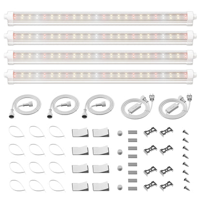 Barras de luces LED SF de espectro completo de 9 W para cultivo de plantas de interior (paquete de 4), (sin regulación de intensidad)