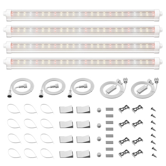 Barras de luces LED SF de espectro completo de 9 W para cultivo de plantas de interior (paquete de 4), (sin regulación de intensidad)