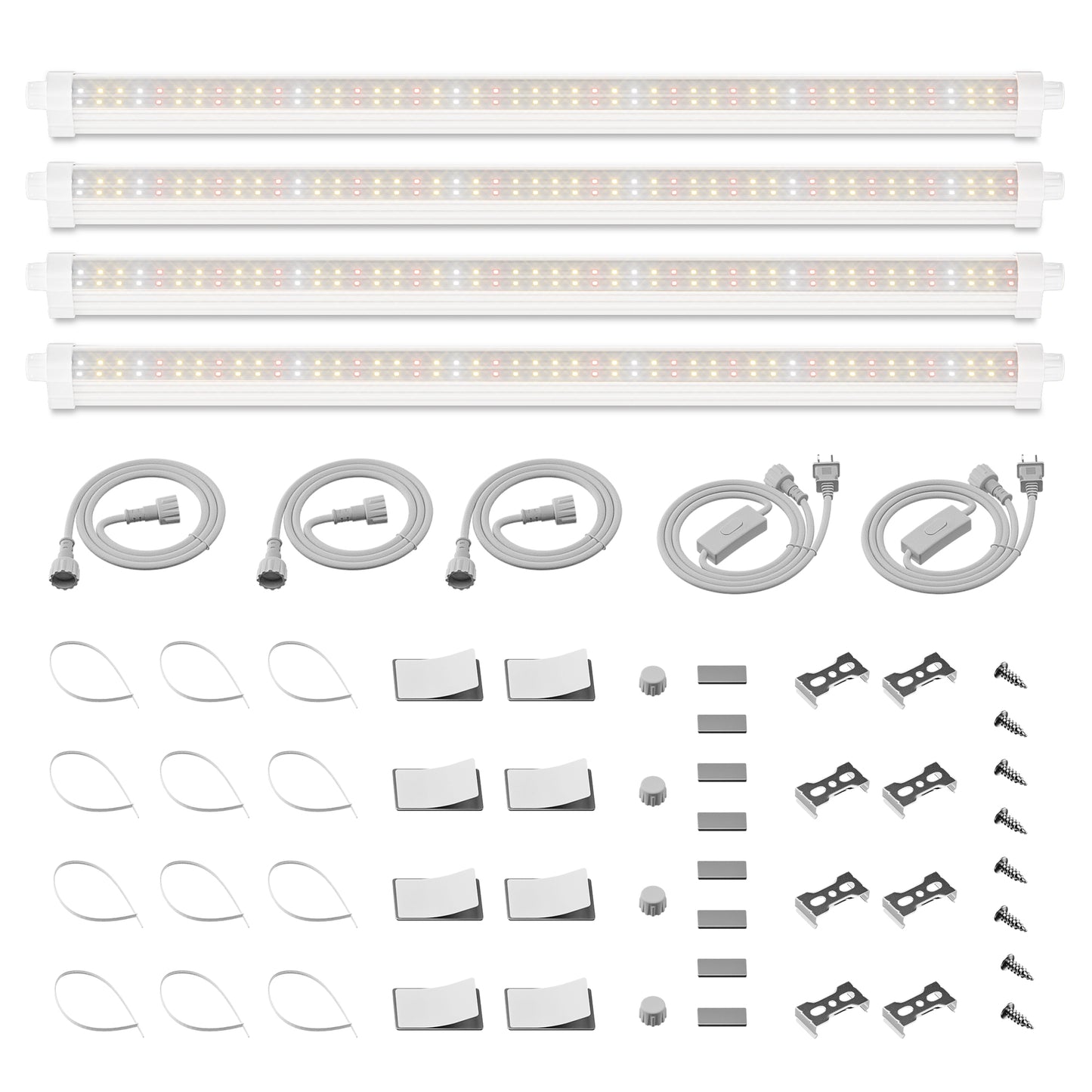 Barras de luces LED SF de espectro completo de 18 W para cultivo de plantas de interior (paquete de 4), (sin regulación de intensidad)