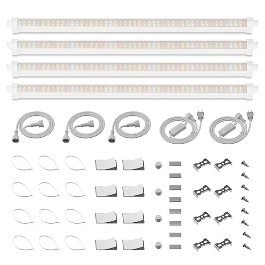 Barras de luces LED SF de espectro completo de 18 W para cultivo de plantas de interior (paquete de 4), (sin regulación de intensidad)