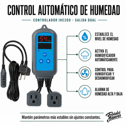 Humidificador comercial de 200 pintas con controlador IHC200 con salida dual