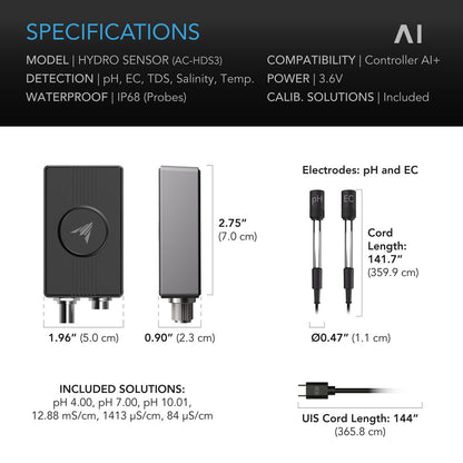AI Hydro Sensor | AC Infinity - Sensor De Monitoreo Para Hidroponía