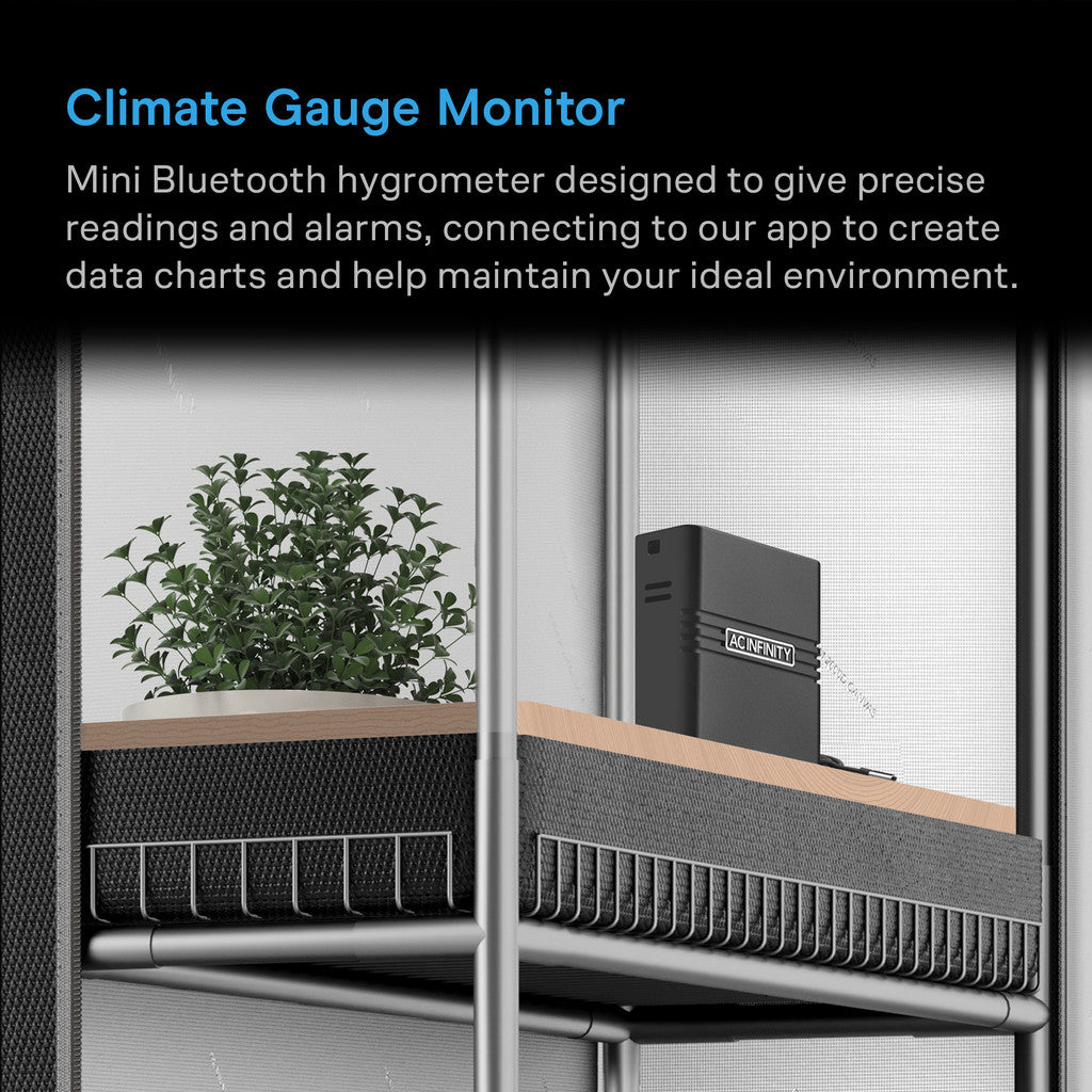 Mini Smart Termo-Hygrometer A1 | AC Infinity - Termohigrómetro inteligente con sensor de 12'