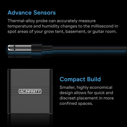 Mini Smart Termo-Hygrometer A1 | AC Infinity - Termohigrómetro inteligente con sensor de 12'