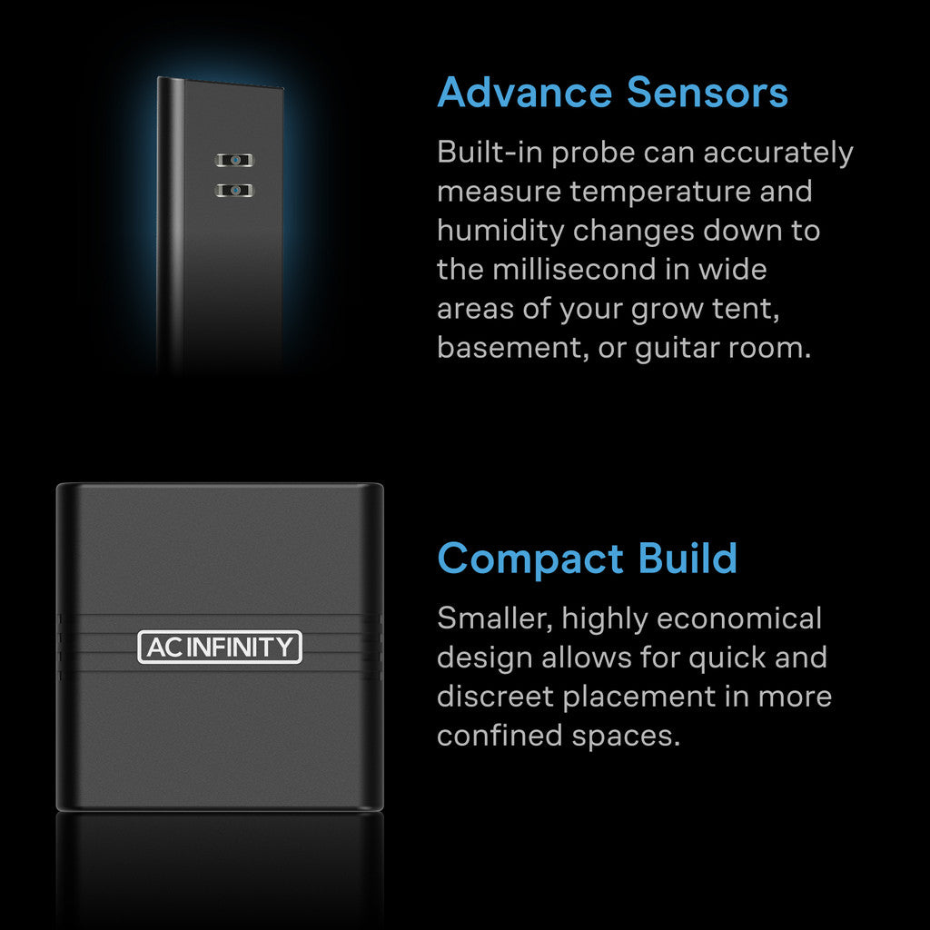 Mini Smart Termo-Hygrometer A2 | AC Infinity - Termohigrómetro inteligente con sensor integrado