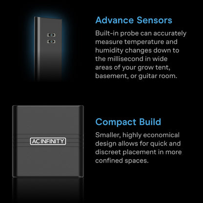 Mini Smart Termo-Hygrometer A2 | AC Infinity - Termohigrómetro inteligente con sensor integrado