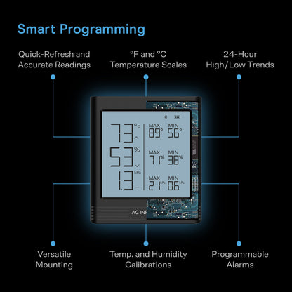 Smart Termo-Hygrometer B1 | AC Infinity - Termohigrómetro inteligente con sensor de 12'