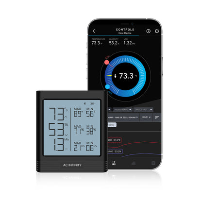 Smart Termo-Hygrometer B2 | AC Infinity - Termohigrómetro inteligente con sensor integrado
