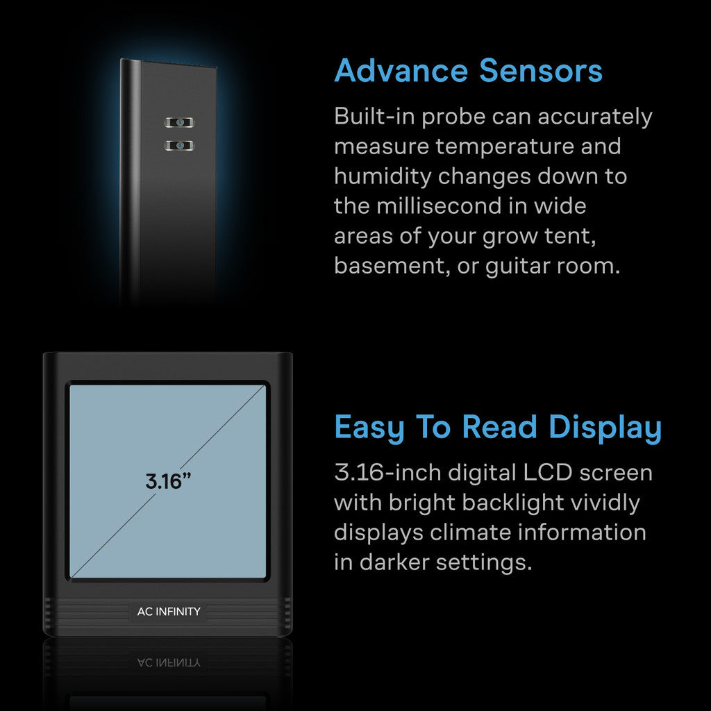 Smart Termo-Hygrometer B2 | AC Infinity - Termohigrómetro inteligente con sensor integrado