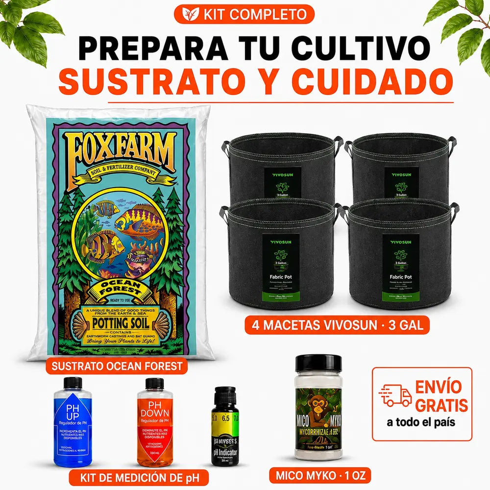 Kit de Cultivo Indoor Spider Farmer 70x70x160 + VIPAR 70W + Ocean Forest